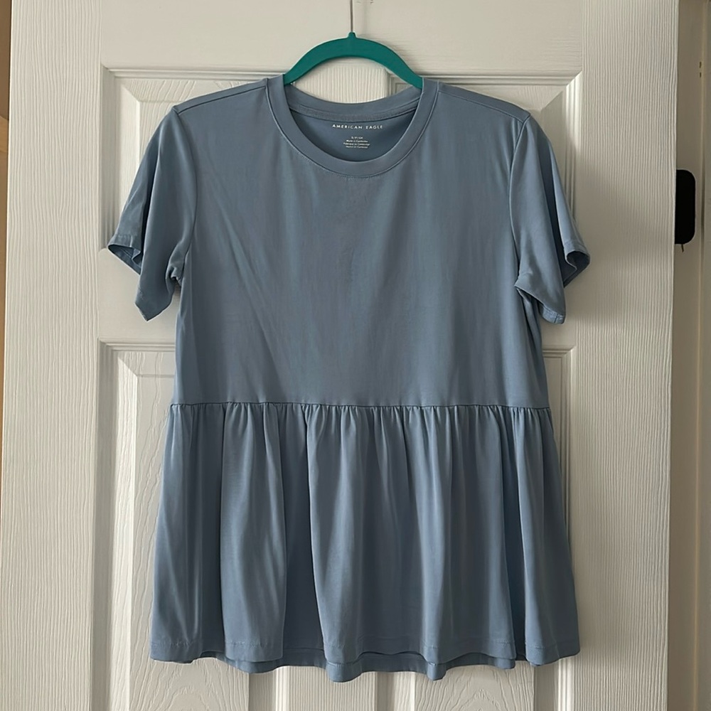 Light blue babydoll top